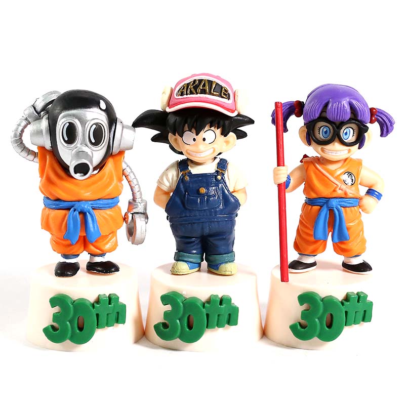Figuras conmemorativas Dragon Ball 30th Goku – Norimaki Arale – Mega Rare  3pcs / Set - Friki Locura