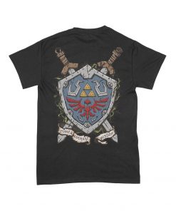 Camiseta Zelda Trifuerza Escudo Hyliano trasero
