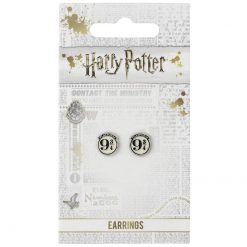 Friki Locura Pendientes Harry Potter de botón 9 3/4 packaging