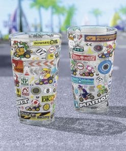 Friki Locura Vaso de cristal Mario Kart 2 vasos exposición