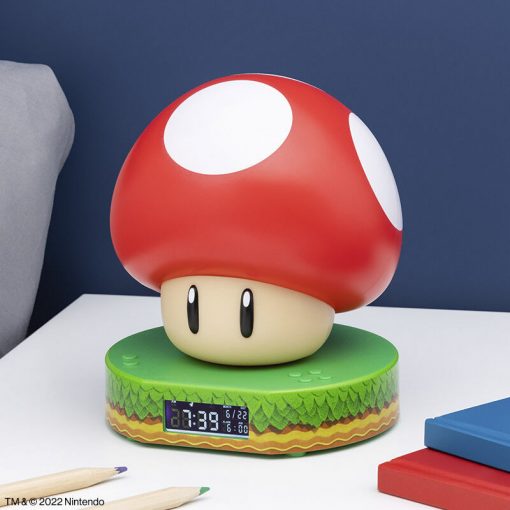 Friki Locura Reloj Despertador Super Mario Mushroom escritorio